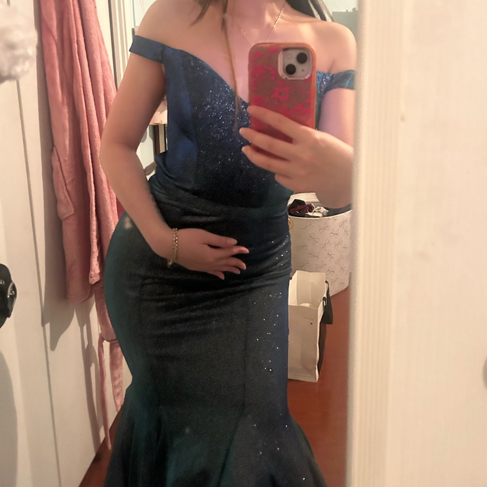 Sparkling Blue Gown ELLIE WILDE Prom Dress